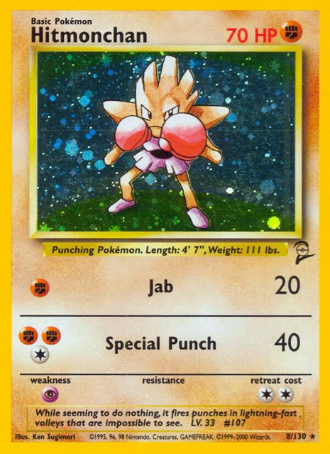 Hitmonchan 8/130 - Base Set 2 (B2) LP