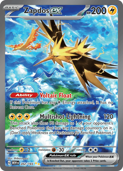 Zapdos ex 202/165 - Scarlet & Violet 151 (MEW) NM