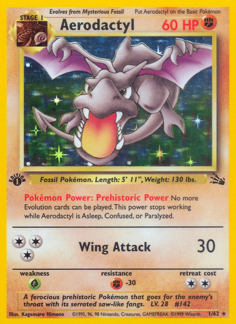 Aerodactyl 1/62 [1st Edition] - Fossil (FO) MP