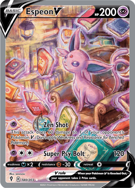 Espeon V 180/203 - Evolving Skies (EVS) NM