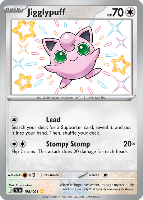 Jigglypuff 198/91 - Paldean Fates (PAF) NM