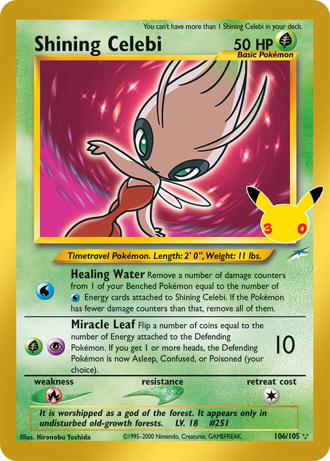 Shining Celebi 106/128 - 30th Celebration NM