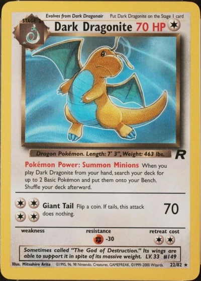Dark Dragonite 22/82 - Team Rocket (TR) MP