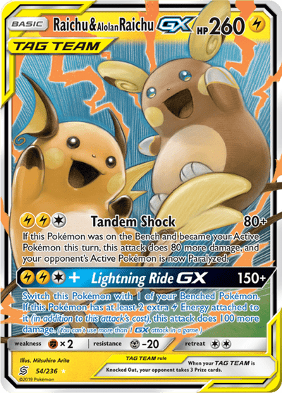 Raichu & Alolan Raichu GX 54/236 - Unified Minds (UNM) NM