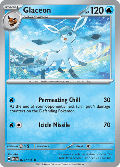 Glaceon 25/131 [Master Ball] - Prismatic Evolutions (PRE) NM