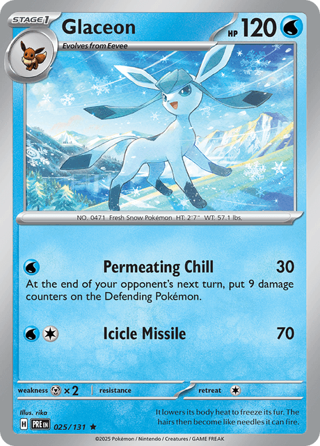 Glaceon 25/131 [Master Ball] - Prismatic Evolutions (PRE) NM