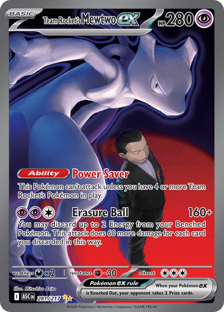 Team Rocket's Mewtwo Ex 281/217 - Ascended Heroes (ASC) PSA 10