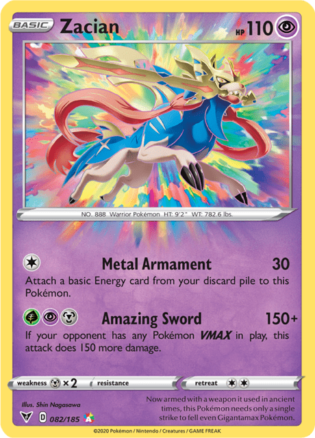 Zacian 82/185 - Vivid Voltage (VIV) PSA 10