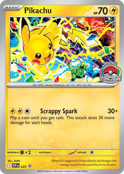 Pikachu 225/ [World Championships] - Promo (SVP) NM