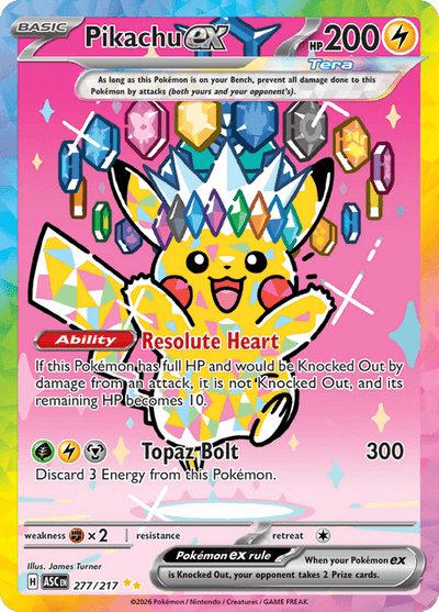 Pikachu ex 277/217 - Ascended Heroes (ASC) NM