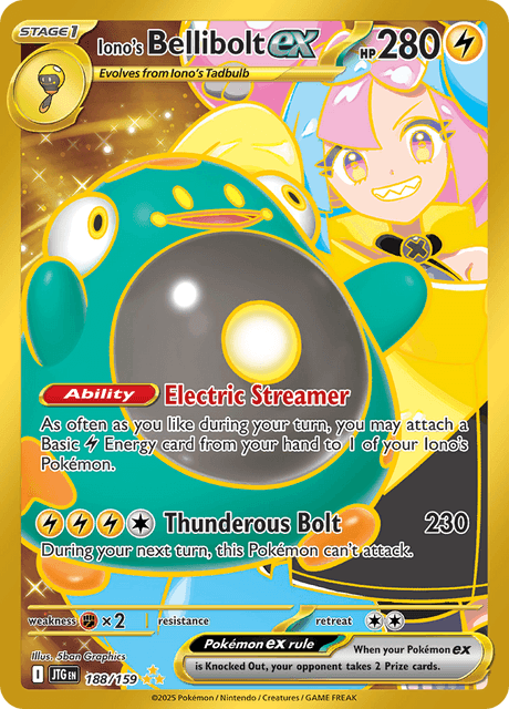 Iono's Bellibolt ex 188/159 - Journey Together (JTG) NM