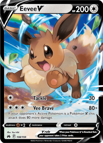 Eevee V 108/159 - Crown Zenith (CRZ) PSA 9