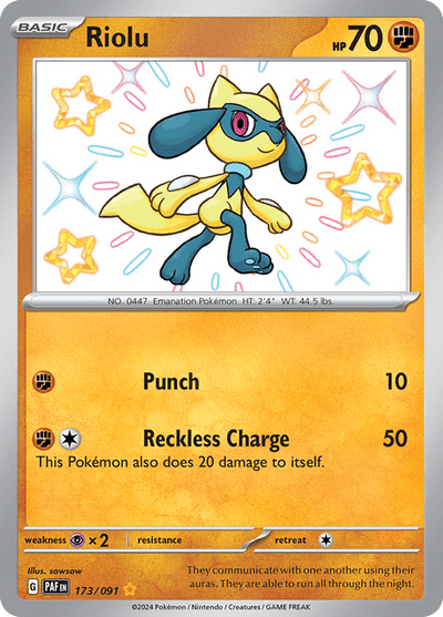 Riolu 173/91 - Paldean Fates (PAF) NM