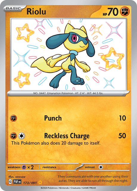 Riolu 173/91 - Paldean Fates (PAF) NM