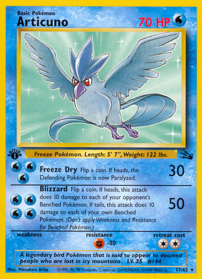 Articuno 17/62 [1st Edition] - Fossil (FO) NM