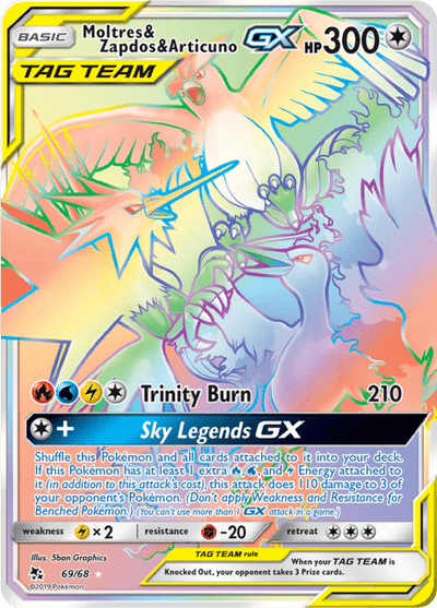 Moltres & Zapdos & Articuno GX 69/68 - Hidden Fates (HIF) LP