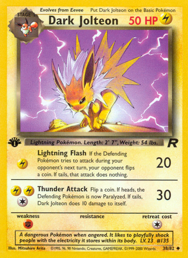 Dark Jolteon 38/82 [1st Edition] - Team Rocket (TR) MP