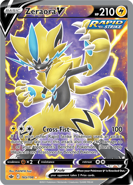 Zeraora V 165/198 - Chilling Reign (CRE) NM