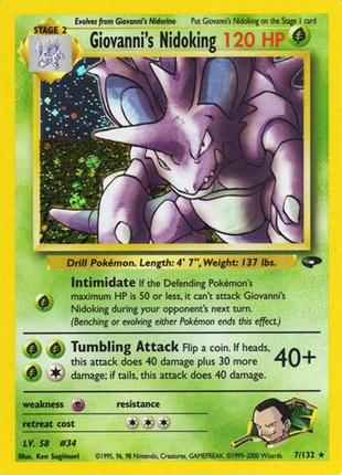 Giovanni's Nidoking 7/132 - Gym Challenge (G2) DMG