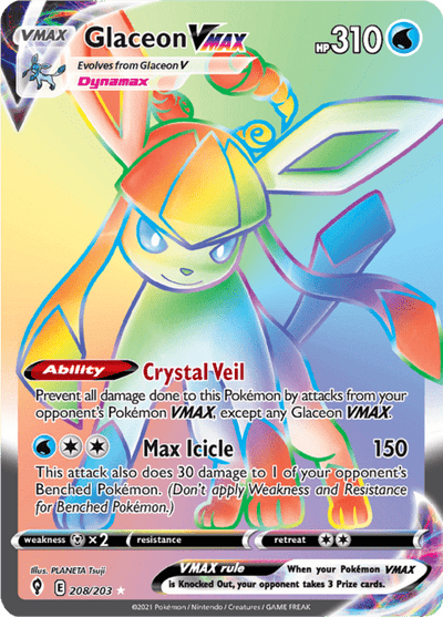 Glaceon VMAX 208/203 - Evolving Skies (EVS) NM