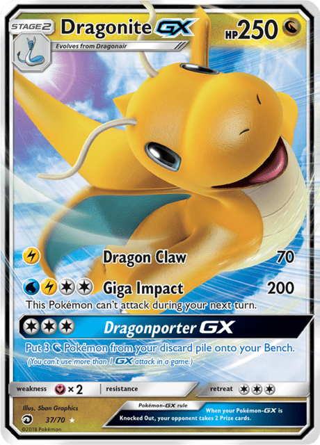 Dragonite GX 37/70 - Dragon Majesty (DRM) NM