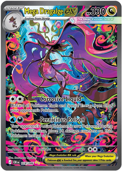 Mega Dragalge ex 118/ - Chaos Rising (CRI) NM