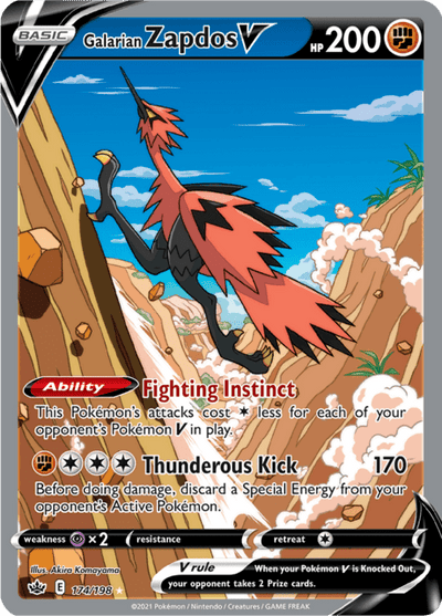 Galarian Zapdos V 174/198 - Chilling Reign (CRE) NM