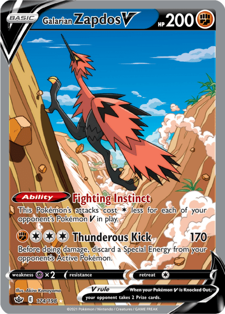 Galarian Zapdos V 174/198 - Chilling Reign (CRE) NM