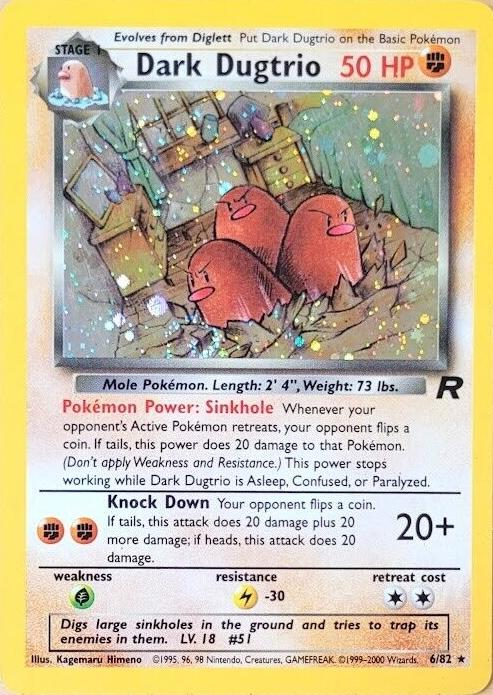 Dark Dugtrio 6/82 - Team Rocket (TR) LP