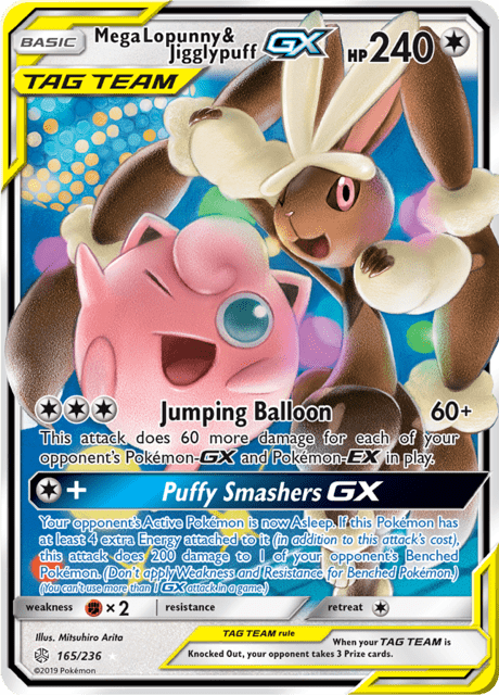 Mega Lopunny & Jigglypuff GX 165/236 - Cosmic Eclipse (CEC) NM