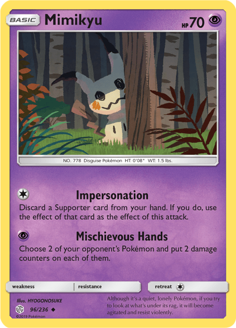 Mimikyu 96/236 [Reverse Holo] - Cosmic Eclipse (CEC) NM