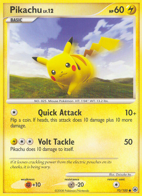 Pikachu 70/100 [Reverse Holo] - Majestic Dawn (MD) DMG