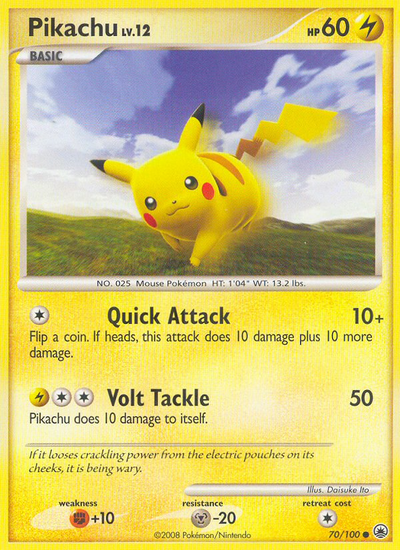 Pikachu 70/100 [Reverse Holo] - Majestic Dawn (MD) DMG