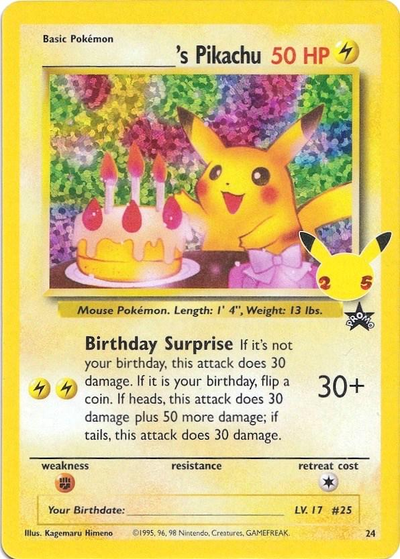 Pikachu Birthday 24/25 - Celebrations (CEL) NM