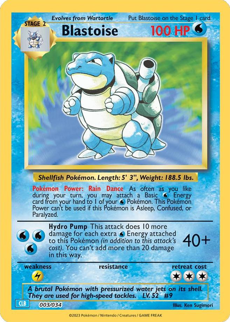 Blastoise 3/34 - TCG Classic: Blastoise Deck (CLB) NM