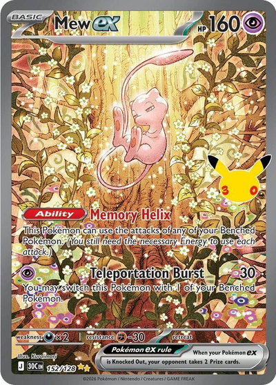Mew Ex 152/128 - 30th Celebration NM