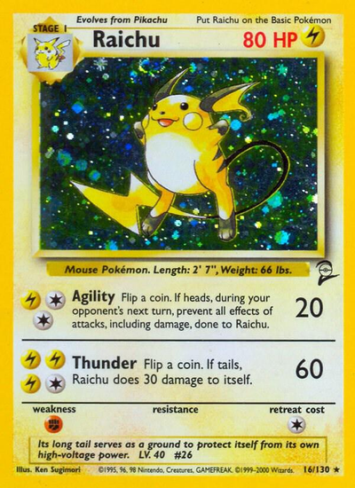 Raichu 16/130 - Base Set 2 (B2) HP