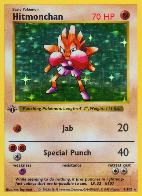 Hitmonchan 7/102 [1st Edition] - Base Set (BS) HP