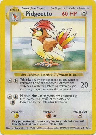 Pidgeotto 22/102 [Shadowless] - Base Set (BS) LP