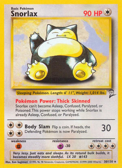 Snorlax 30/130 - Base Set 2 (B2) LP