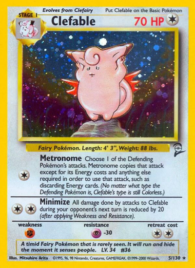 Clefable 5/130 - Base Set 2 (B2) HP