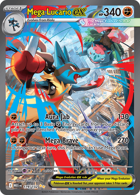 Mega Lucario Ex 179/132 - Mega Evolution (MEG) NM