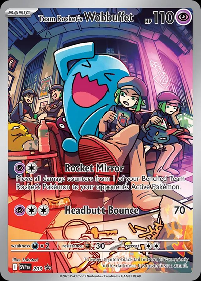Team Rocket's Wobbuffet 203/ - Promo (SVP) NM