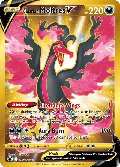 Galarian Moltres V 183/172 - Brilliant Stars (BRS) NM