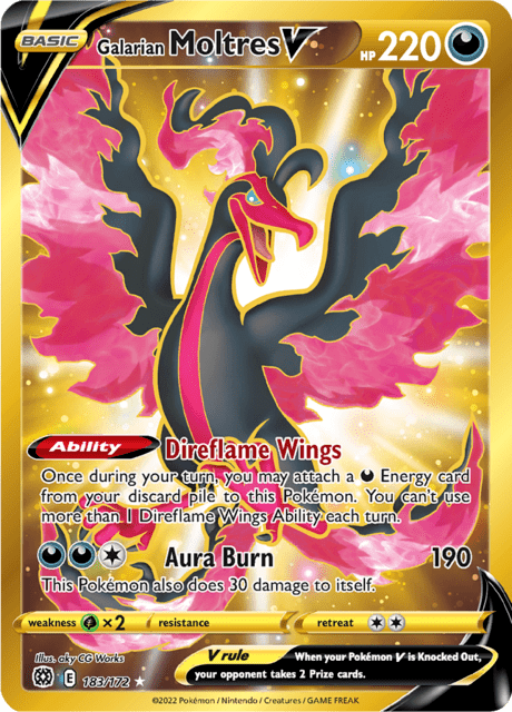 Galarian Moltres V 183/172 - Brilliant Stars (BRS) NM