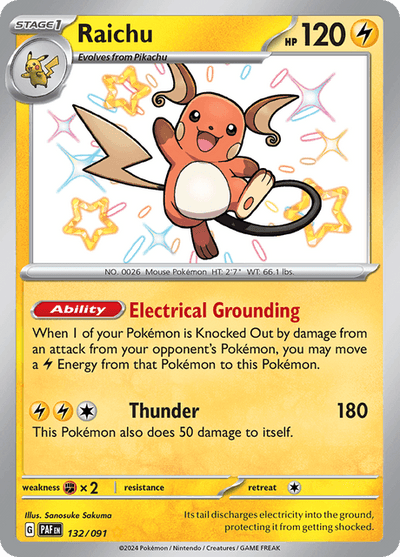 Raichu 132/91 - Paldean Fates (PAF) NM