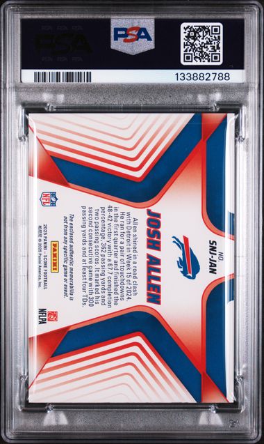 Josh Allen Stars of the NFL Patch 2025 Score PSA 9