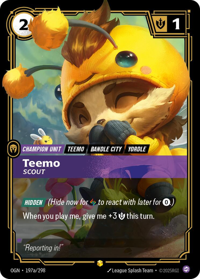 Teemo - Scout #197a/298 [Alternate Art] - Origins NM