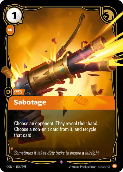Sabotage #156 - Origins NM