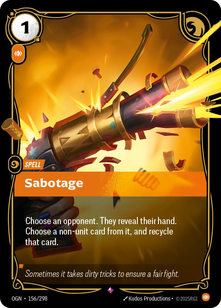 Sabotage #156 - Origins NM